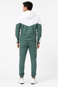 High Quality <b>Hooded</b> Men's Tracksuit 2 Piece Full <b>Zip</b> Gym Sports Jogging 100% Cotton Quick Dry Lightweight Wholesale OEM Custom - Product Image 3
