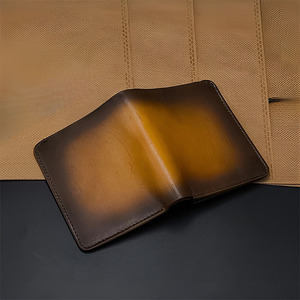 Burnished Tan <b>Bifold</b> Wallet Vintage Finish Cow Hide Multi Card Slot Wholesale Supply Distressed Pocket <b>Purse</b> Daily Travel Case - Product Image 6