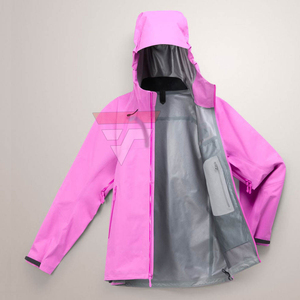Veste de ski imperméable rose à capuche pour femme, coupe-vent, manteau de neige épais avec fermeture éclair, poignets ajustables, chaud pour l'escalade - Product Image 3