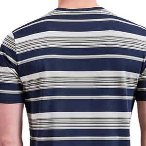 เสื้อยืดลายทางผู้ชาย แขนสั้น คอกลม สไตล์ลำลอง เสื้อผ้าแฟชั่นสตรีทแวร์ รับผลิตเสื้อผ้าตามสั่ง ขายส่งเสื้อผ้า - Product Image 4