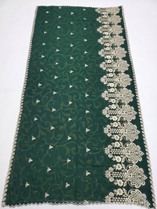 Écharpe de Soirée pour Femme en Mousseline Brodé, Motif Coquillage Doré, Bordure Large en Dentelle, Imprimé Personnalisé, 12 Couleurs, Vente en Gros, OEM ODM Personnalisable - Product Image 3
