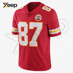 เสื้อฟุตบอลอเมริกัน XEEP รุ่นปรับแต่งได้ XC-AFU-12 สำหรับผู้ชาย เนื้อผ้าโพลีเอสเตอร์น้ำหนักเบา ระบายอากาศได้ดี พิมพ์ลายด้วยเทคโนโลยีฮีททรานเฟอร์ ประสิทธิภาพสูง - Product Image 1