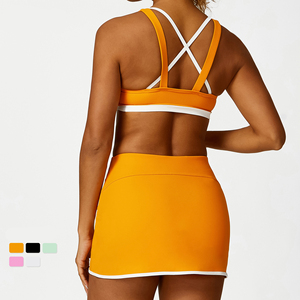 <b>Women</b> 2 Piece Yoga Set High Waist <b>Shorts</b> Crisscross Straps Asymmetric Design Sweat Wicking Sport Wear Solid Color Workout Outfit - Product Image 6
