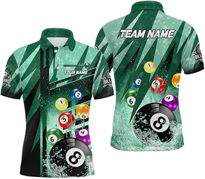 Camiseta de Snooker Personalizada para Hombre, Jersey de Billar para Equipo, Sublimada, Manga Corta, Tela Twill, Secado Rápido, Transpirable, Tallas Grandes - Product Image 5
