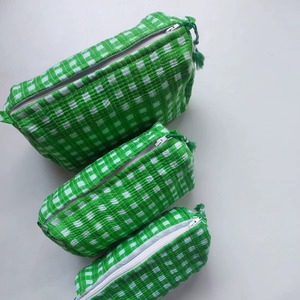 <b>Makeup</b> Organizer Bag Travel Toiletry Pouch Soft Cotton Block Print Cosmetic <b>Storage</b> <b>for</b> Skincare Products - Product Image 1