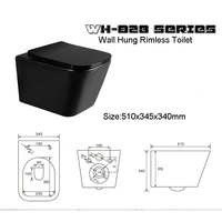 WC monobloc moderne en céramique à double chasse, à poser contre le mur, avec siphon en P, sans réservoir, cuvette incluse