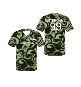 Camiseta de Béisbol Personalizada con Diseño de Espiral Oliva, Uniforme de Equipo Sublimado que Absorbe la Humedad, Camisa Deportiva con Botones, OEM ODM - Product Image 1