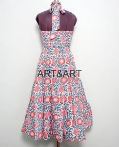 Beautiful Digital Printed Maxi Cotton Floral Plus-size Women Halter neckline Loose Fit Sleeveless Party <b>Dress</b> - Product Image 5