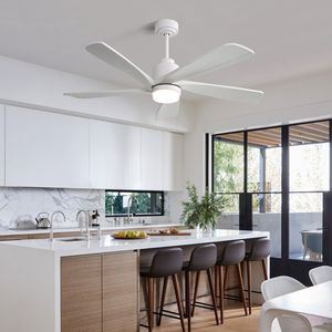 52-Inch Modern LED <b>Ceiling</b> Fan with Dimmable LED <b>Light</b> 5 Solid Wood Blades <b>Remote</b> <b>Control</b> Reversible DC Motor Smart APP <b>Control</b> - Product Image 4
