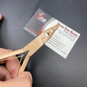 Two Hole Micro <b>Beads</b> Pressing Hair <b>Extension</b> Pliers Light Brown Stainless Steel Custom Logo Hair <b>Extension</b> Tools - Product Image 1