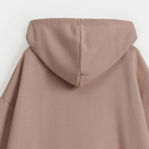 Sweat à capuche oversize pour homme en coton 100% de qualité supérieure, tissé, avec logo personnalisé imprimé sur le devant, 280 grammes - Product Image 3