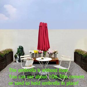 Parasol de terrasse extra large 15x9 pieds double face, imperméable, avec deux aérations latérales, pour table de marché extérieure et jardin, commande à manivelle - Product Image 2