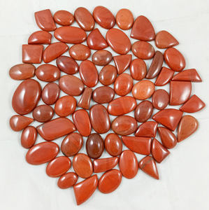 แจสเปอร์หลังเบี้ยสีแดงธรรมชาติมีน้ำหนักและรูปร่างที่แตกต่างกันสำหรับการทำเครื่องประดับ - Product Image 5