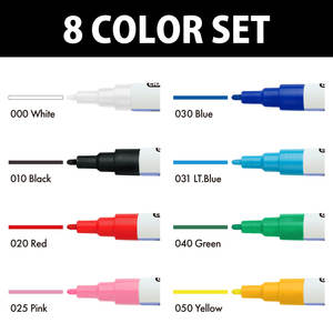[ตัวอย่าง / พร้อมจัดส่ง] KURETAKE ZIG POSTERMAN ปากกามาร์กเกอร์อาร์ต ขนาดกลาง ชุด 8 สี หมึกสีน้ำ สำหรับกระดาษ/แก้ว/โลหะ PMA-20 - Product Image 6