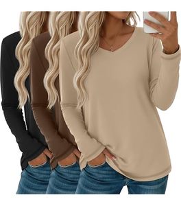 Camisetas Casuales de Moda para Uso Diario, Camisetas de Manga Larga para Mujer, Camisetas Básicas Suaves - Product Image 1