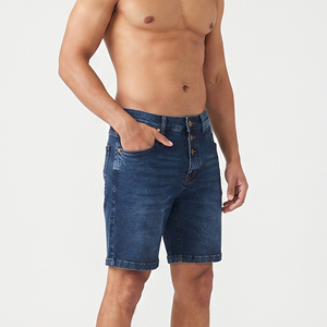 Shorts en jean décontractés pour hommes, taille haute, couleur unie, écologiques, vente en gros, service OEM personnalisé - Product Image 6