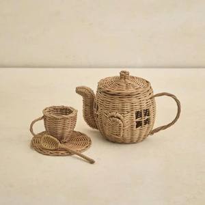 Elegante Juego de Té Tejido a Mano para Niños, Set de Juego de Cocina Decorativo, Kit de Juego de Imitación para Niños - Product Image 1