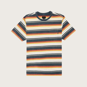 T-shirt décontracté pour homme, col rond, imprimé numérique, en tissu éponge respirant, de haute qualité, style vintage, avec blocs de couleurs contrastées et rayures sportives - Product Image 5