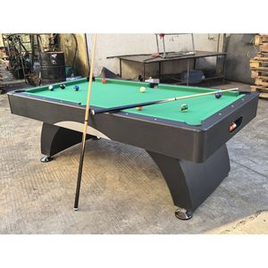 Il tavolo da biliardo con finitura sottile nera da 7 ft per adulti casa di famiglia soggiorno include stecche da biliardo per biliardo - Product Image 6