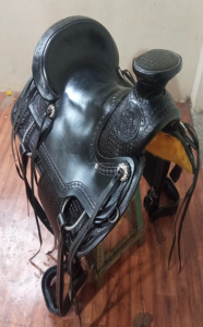 Selle de cheval occidentale en cuir pur Western Roping Ranch siège chaud selle de Wade pour chevaux course professionnelle élevage course de cheval - Product Image 2
