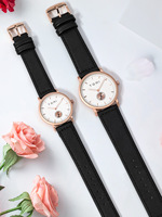Montres à quartz romantiques pour couples TOMI T072 T073, boîtier en alliage de luxe, bracelet en cuir, montre pour cadeau, montres pour amoureux, montres pour affaires