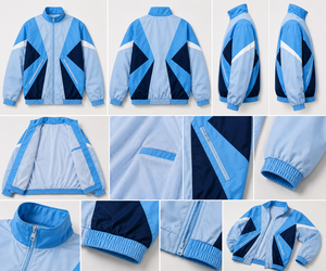 เสื้อแจ็คเก็ตแทร็คไนลอนลายทางสีสันวินเทจแบบกำหนดเองสำหรับผู้ชาย เสื้อแจ็คเก็ตกันลมแบบซิปคอตั้งสไตล์เรโทร เสื้อแจ็คเก็ตสปอร์ตแนวสตรีทแวร์ - Product Image 5