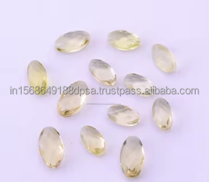 พลอยควอตซ์เลมอนสีเขียวทองธรรมชาติทรงรีแบบหลวมสำหรับทำเครื่องประดับ DIY สำหรับเพชรแล็บ - Product Image 2