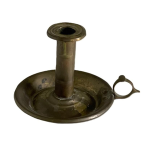 Tableware Golden <b>Brass</b> <b>Candlestick</b> <b>Holder</b> With Embossed Floral Design And Butterfly Handle For Home Decor Chamberstick - Product Image 2