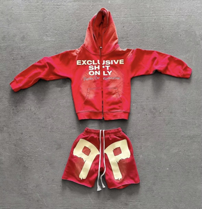 Conjunto de Sudadera con Capucha y Pantalones Cortos Personalizados al por Mayor, Unisex, de Alta Calidad, Felpa Francesa, 100% Algodón, Conjunto de Sudadera con Capucha y Pantalones Cortos para Hombre - Product Image 2