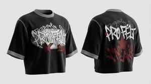 Camiseta para hombre 100% algodón, estilo urbano, con diseño de logotipo personalizado, corte holgado, hombros caídos, estampado con efecto abullonado y cuello con remaches, venta al por mayor - Product Image 6