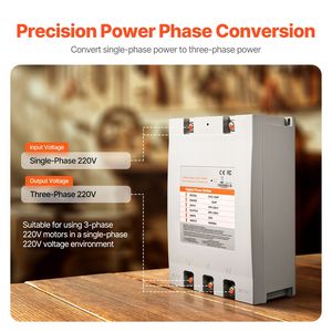 Convertitore Trifase/Monofase 15HP 53A 220V, Invertitore di Fase Digitale, Ingresso/Uscita 220V, Corrente di Uscita 8A, 60Hz, Uso Residenziale - Product Image 2