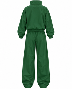 Ensemble de survêtement vert forêt pour femme, coupe ample, pull à demi-zip et pantalon large, vêtements de sport personnalisés - Product Image 3