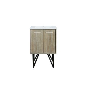 <b>Rustic</b> Acacia Bath <b>Vanity</b> 24 In. W X 20 In. D Featuring White Quartz Top - Product Image 1