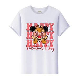 Chip 'n' Dale Happy Print T-shirts pour filles, t-shirt unisexe ample à col rond pour l'été - Product Image 2