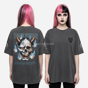 เสื้อยืดคาวบอยลายหัวกะโหลกสีเหลืองมัสตาร์ด 190 GSM ซักแบบวินเทจ เสื้อยืดผู้หญิง ขายส่ง ลายกราฟิกตะวันตก โรงงานผู้ผลิต - Product Image 3