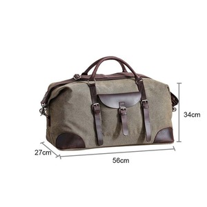 Bolsa de Viaje de Lona y Cuero con Cierre, a la Moda, para Pedidos al por Mayor, Proveedor OEM, Impermeable, Bolsa de Fin de Semana, Equipaje de Mano LCTB-0056 - Product Image 6