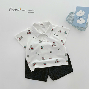 Vente Chaude Été 2025 Vêtements pour Enfants Ensemble 100% Coton pour Garçons en Bas Âge, Polo et Short - Product Image 4