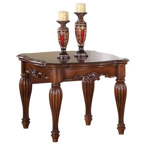 Table d'appoint en cerisier avec pieds cannelés tournés, élégant meuble de salon - Product Image 2