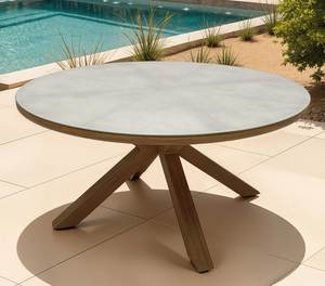 Luxury Outdoor <b>Round</b> Dining Set Premium <b>Patio</b> Furniture for Villa Resort Poolside and Garden Living Space - Product Image 2
