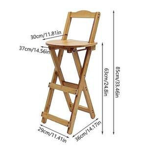 Bamboo <b>Bar</b> <b>Stool</b> <b>with</b> <b>Backrest</b> & Footrest | Wholesale Handcrafted Wooden Seating - Product Image 1