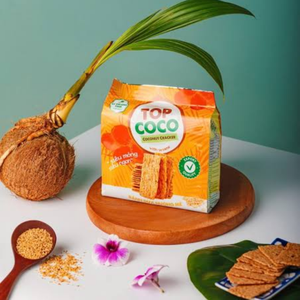 Meilleures ventes TOPCOCO Crackers de noix de coco au sésame 150g, Snack croustillant au sésame et à la noix de coco, Prix compétitif, Vente en gros, Exportation - Product Image 3