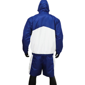 Ensemble court coupe-vent personnalisé avec logo, en nylon, poids moyen, 100 % polyester respirant, à capuche, fermeture éclair, style streetwear décontracté, pour l'automne - Product Image 4