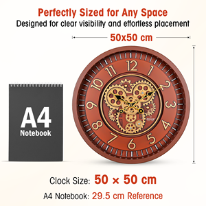 Nuevo reloj de pared giratorio/con dígitos en movimiento, con engranajes reales, para oficina, con números grandes, para decoración de sala de estar. - Product Image 6