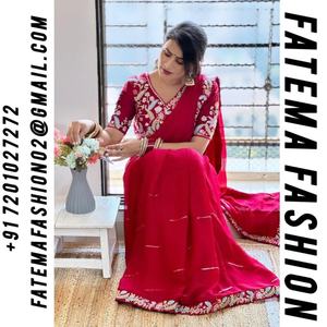 Nuevo Lanzamiento de Fatema Fashion: Sarees y Blusas Premium de Tela Pesada para Fiestas y Festivales, Estilo Indio-Pakistaní Paskitani para Mujer - Product Image 2