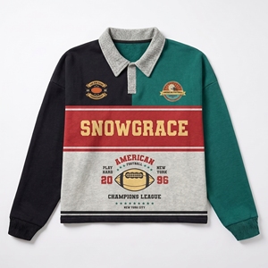 เสื้อแจ็คเก็ตแขนยาวผู้ชายสีสันตัดกัน ยี่ห้อ Snowgrace ปักโลโก้ ปกคอพับ ทรงปกติ เสื้อผ้าสำหรับผู้ใหญ่ - Product Image 1