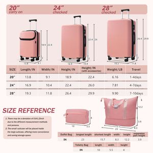 Set Valigie Rigide 5 Pezzi con Valigia da Cabina 20 Pollici a Mezza Apertura, Porta USB, Espandibile 24 Pollici e 28 Pollici, Collezione Borse da Viaggio Durevoli - Product Image 2