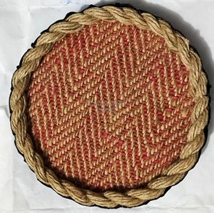Ensemble de sous-verres en jute marron naturel et écologique fait à la main Ensemble de sous-verres en bordure de corde moderne tissé à partir de fibres naturelles pour toutes les occasions - Product Image 4