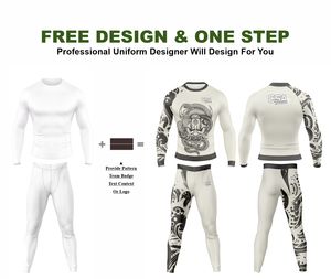 Ensemble de rashguard personnalisé imprimé numériquement pour BJJ, MMA et lutte, vente en gros directe d'usine, combinaison de compression respirante pour hommes - Product Image 2