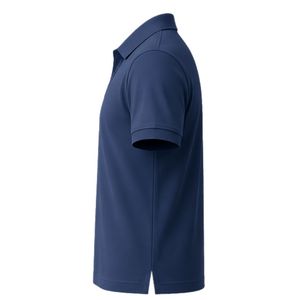 Men's Navy Blue Short Sleeve Polo Shirt with Embroidered Logo <b>Classic</b> Fit Collared Casual & Office Wear - Product Image 5