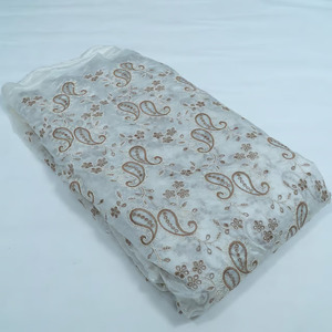 Tela de bordado con lentejuelas y encaje para Abaya, Kaftan, prendas de moda, venta al por mayor, exportación, comprador, suministro mundial - Product Image 4